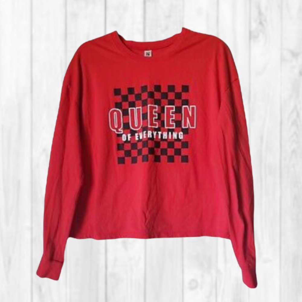 ‘Queen of Everything’ Red Long Sleeve Tee (XL)